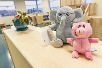 stuffed elephant and pig